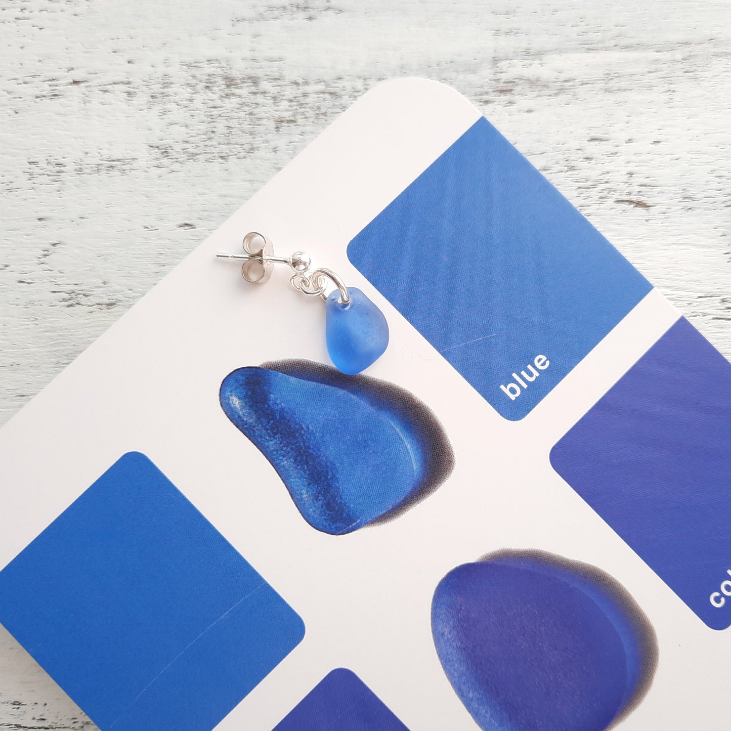 Minimalist Mismatch Sea Glass Earrings