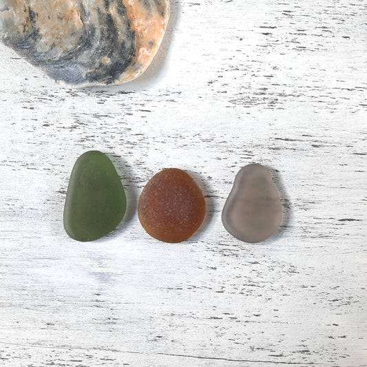 Sea Glass Pendant Set -3 pieces