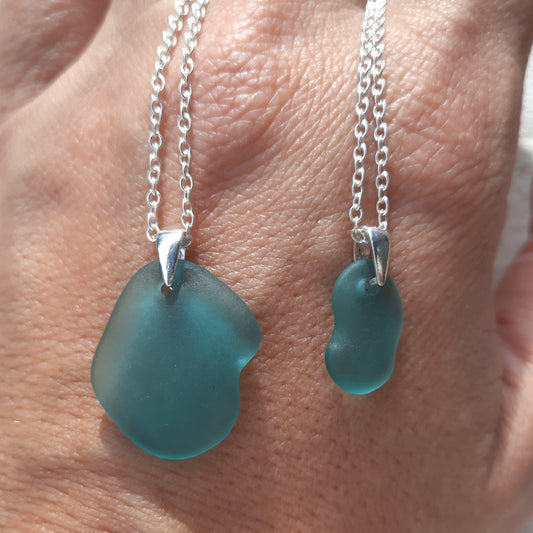 Mother & Daughter Sea Glass 'Puzzle' Necklace