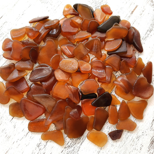 Bulk Brown Tiny/Small Genuine Sea Glass - Craft Quality