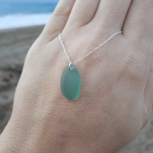Sea Green Sea Glass Pendant Necklace