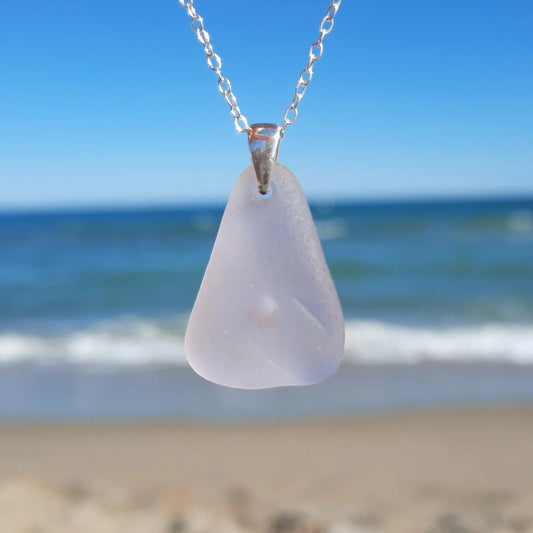 Lavender Sea Glass Pendant Necklace
