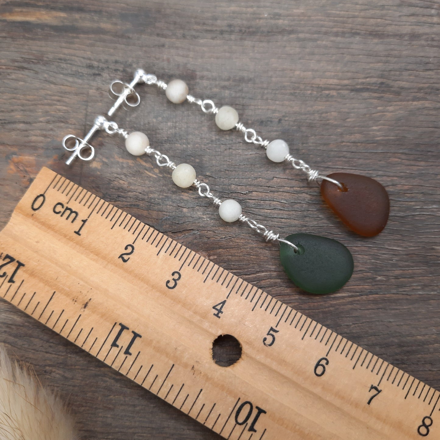 Sea Glass Mismatch Dangle Earrings