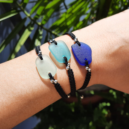 Sea Glass Macrame Bracelet