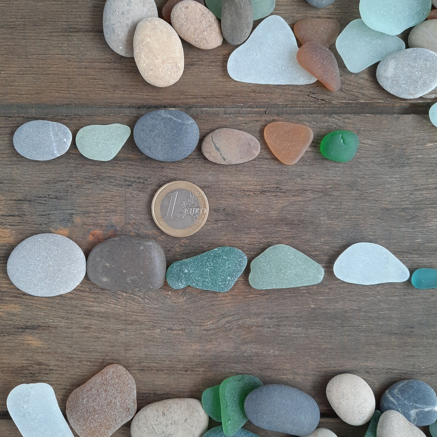 Bulk of 100 Beach Pebbles & Sea Glass