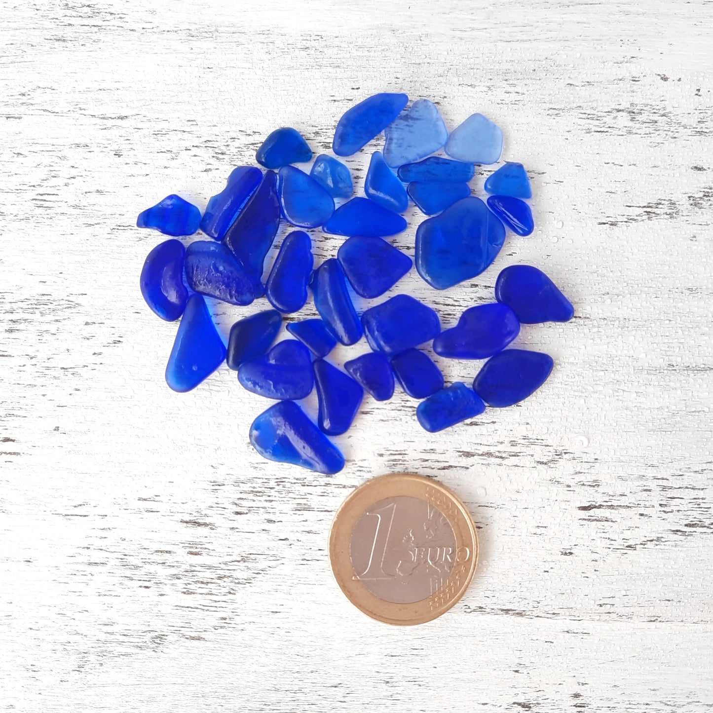 Cobalt Blue Tiny Genuine Sea Glass - Craft Quality - 34 pieces