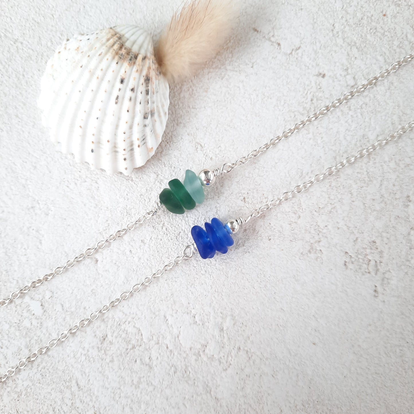 Sterling Silver & Sea Glass Bracelet