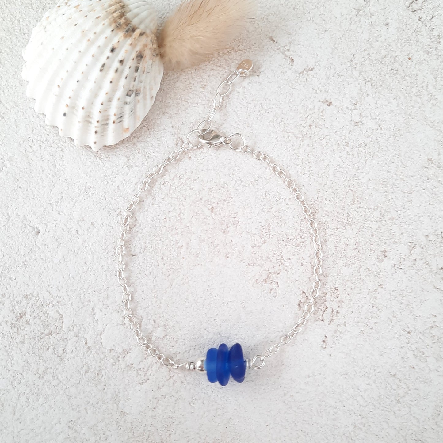 Sterling Silver & Sea Glass Bracelet