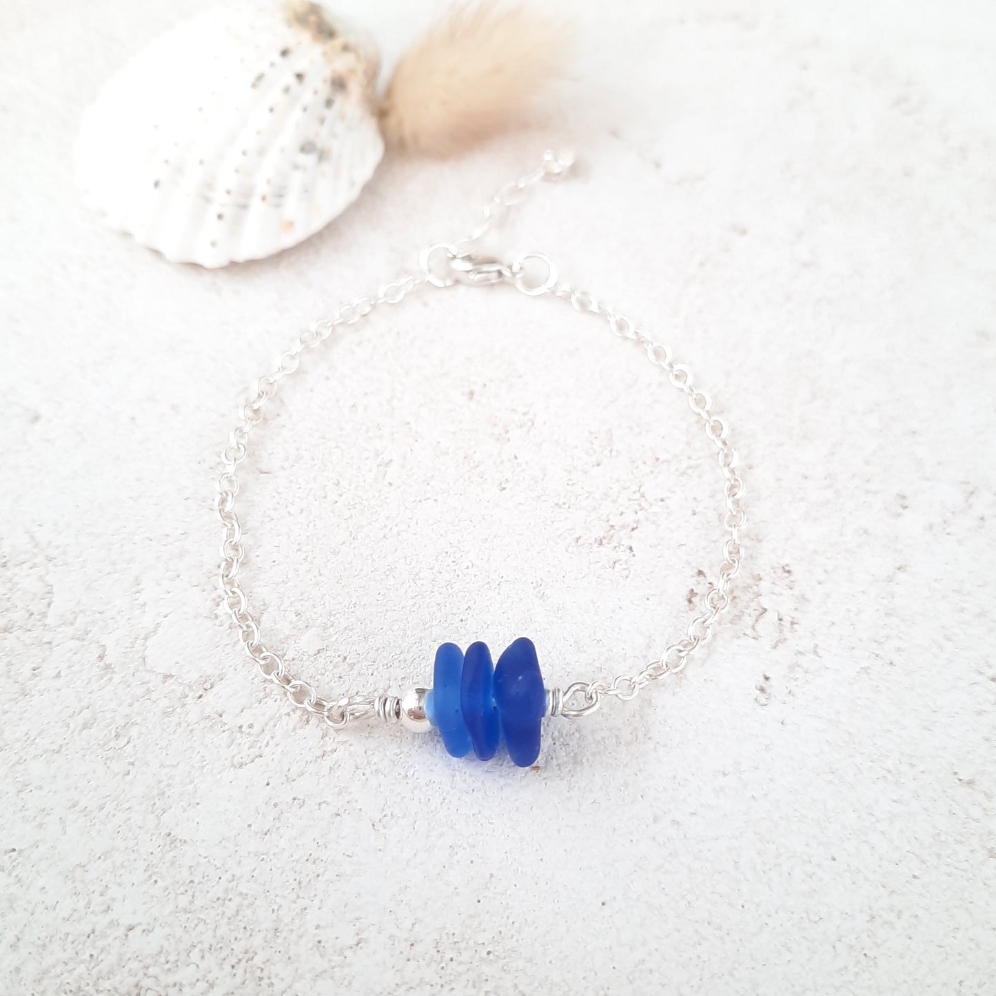 Sterling Silver & Sea Glass Bracelet