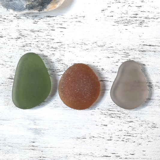 Sea Glass Pendant Set -3 pieces