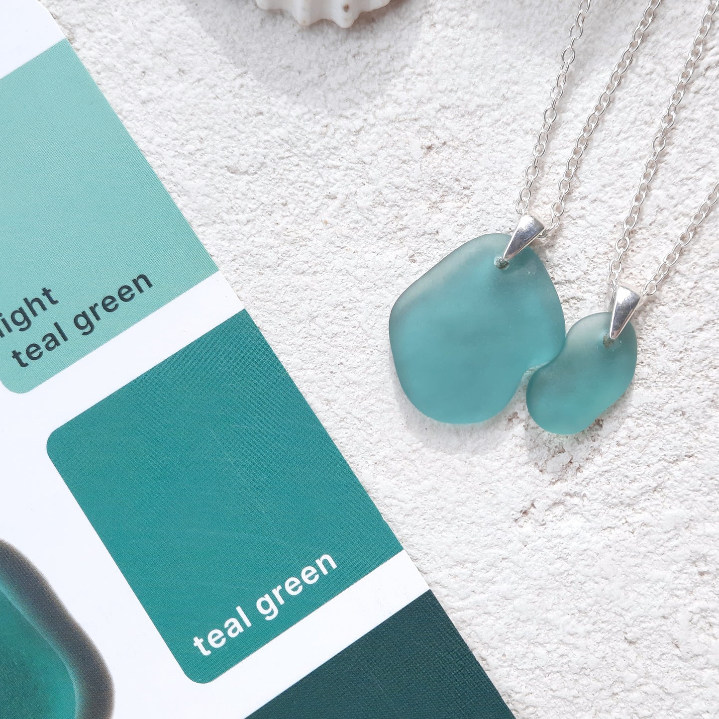 Mother & Daughter Sea Glass 'Puzzle' Necklace