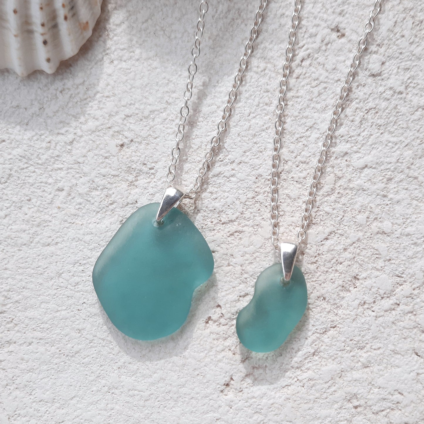 Mother & Daughter Sea Glass 'Puzzle' Necklace