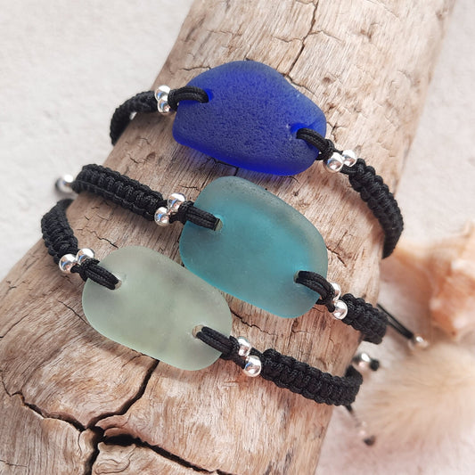 Sea Glass Macrame Bracelet