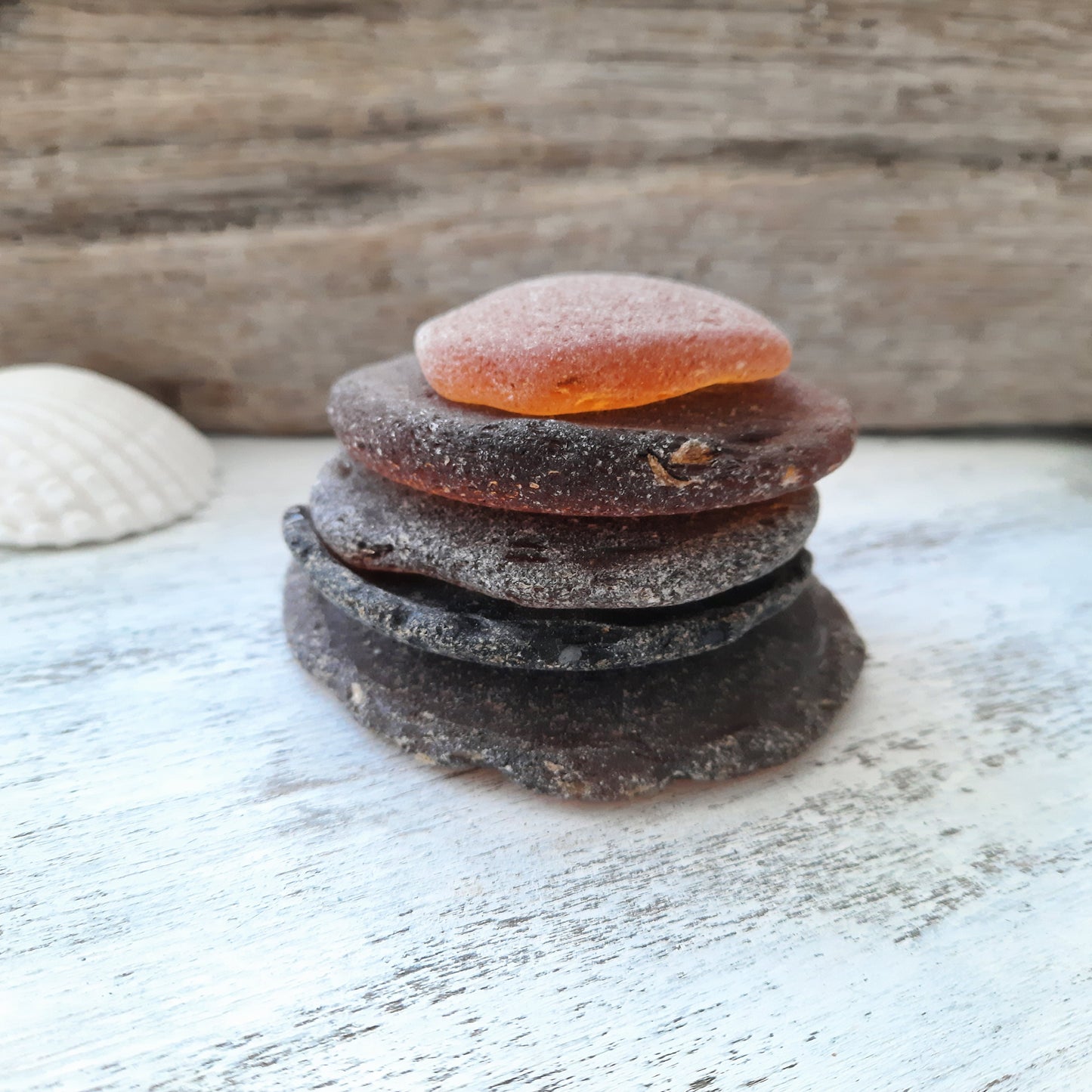 Sea Glass Brown Bottle Bottoms - 5 pieces