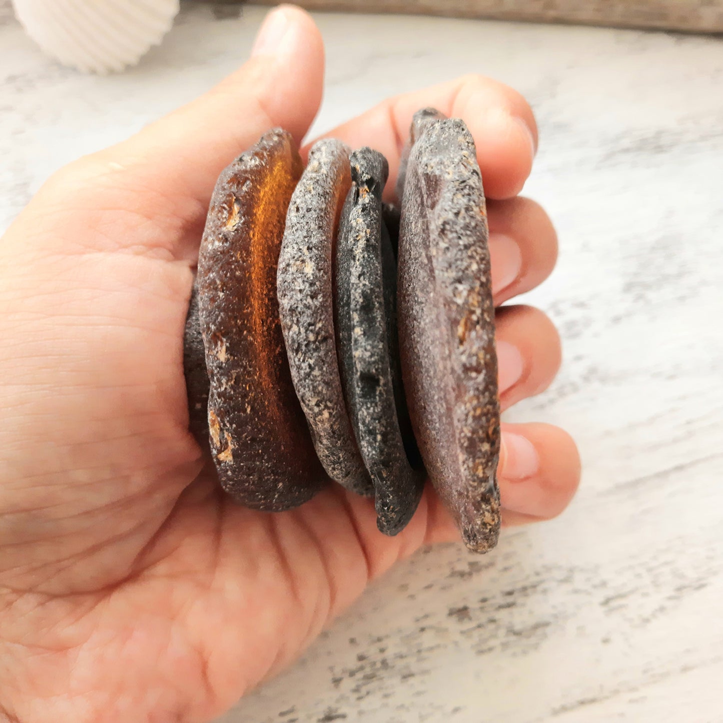 Sea Glass Brown Bottle Bottoms - 5 pieces