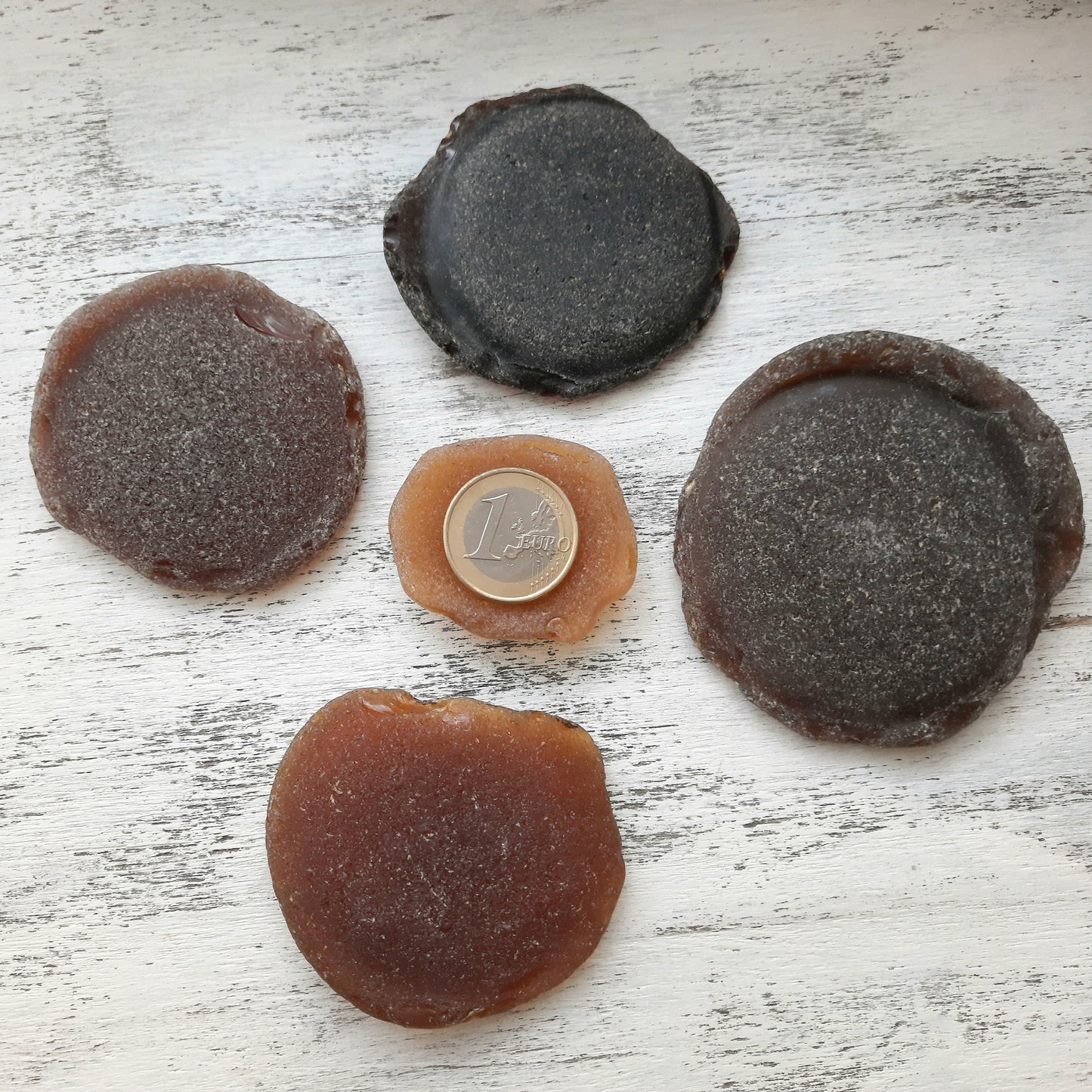 Sea Glass Brown Bottle Bottoms - 5 pieces