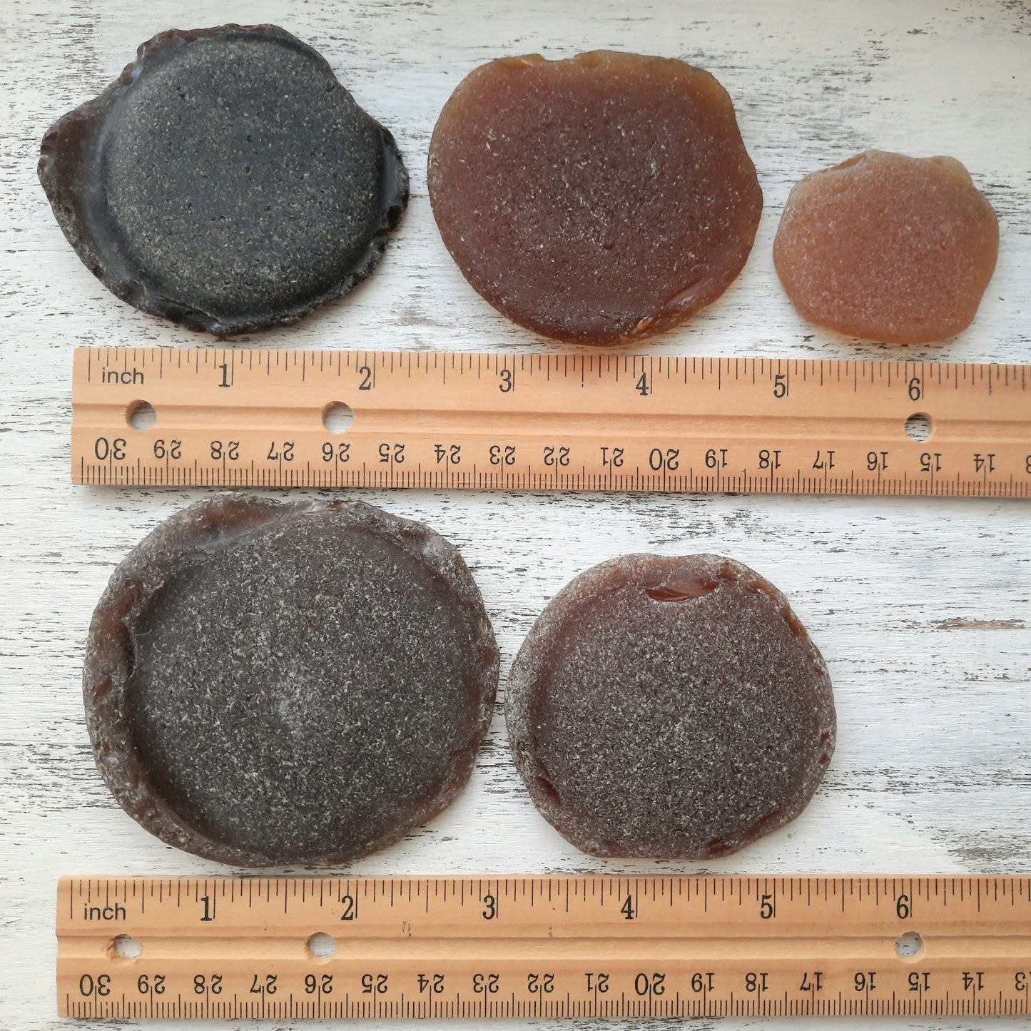 Sea Glass Brown Bottle Bottoms - 5 pieces