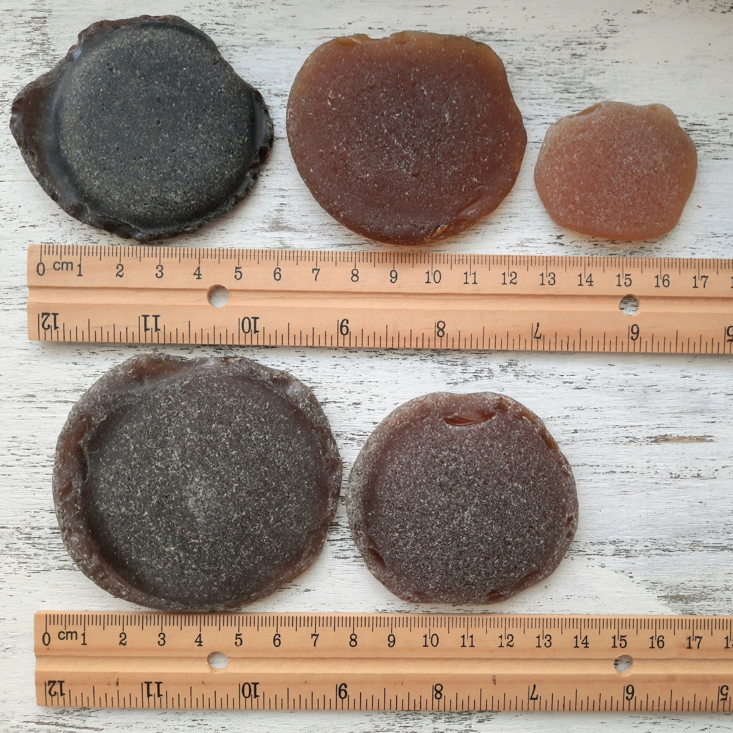 Sea Glass Brown Bottle Bottoms - 5 pieces