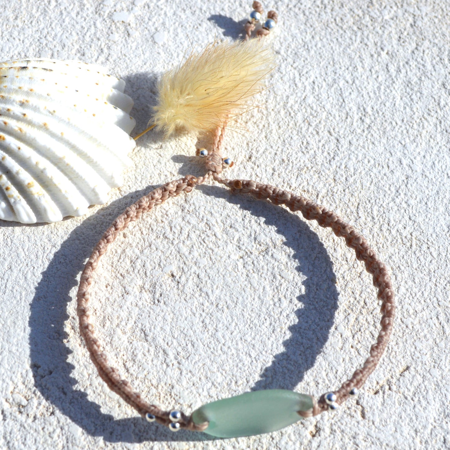 Sea Glass Boho Bracelet - Seafoam Green