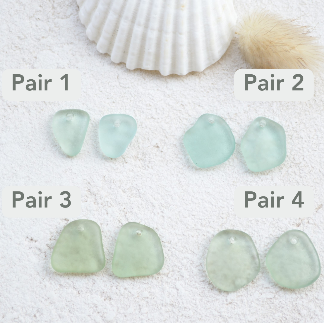 Sea Glass & Crystal Dangle Earrings