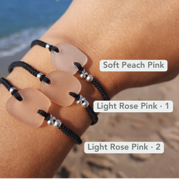 Pink Sea Glass Macrame Bracelet