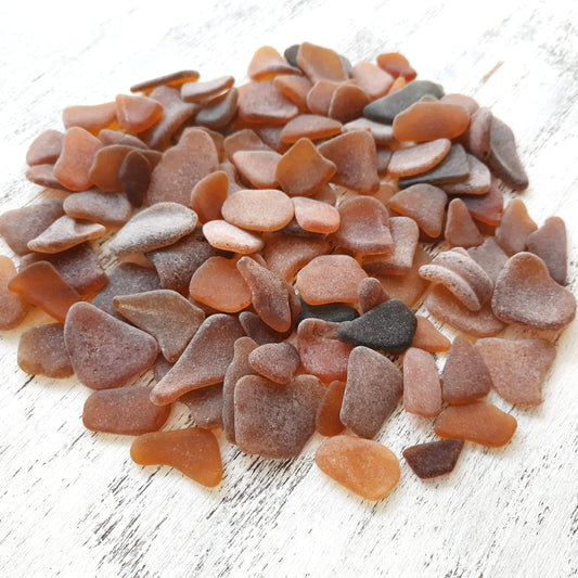 Bulk Brown Tiny/Small Genuine Sea Glass - Craft Quality