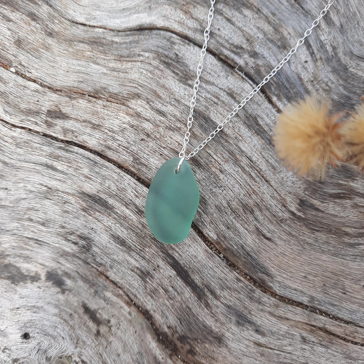 Sea Green Sea Glass Pendant Necklace