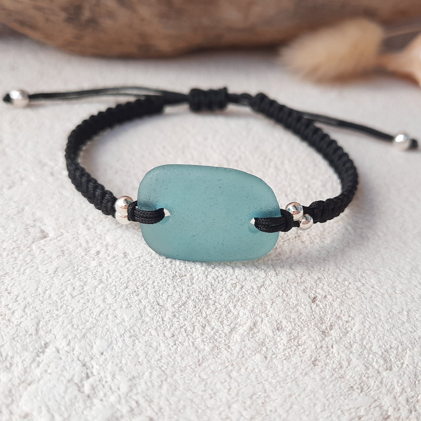 Sea Glass Macrame Bracelet