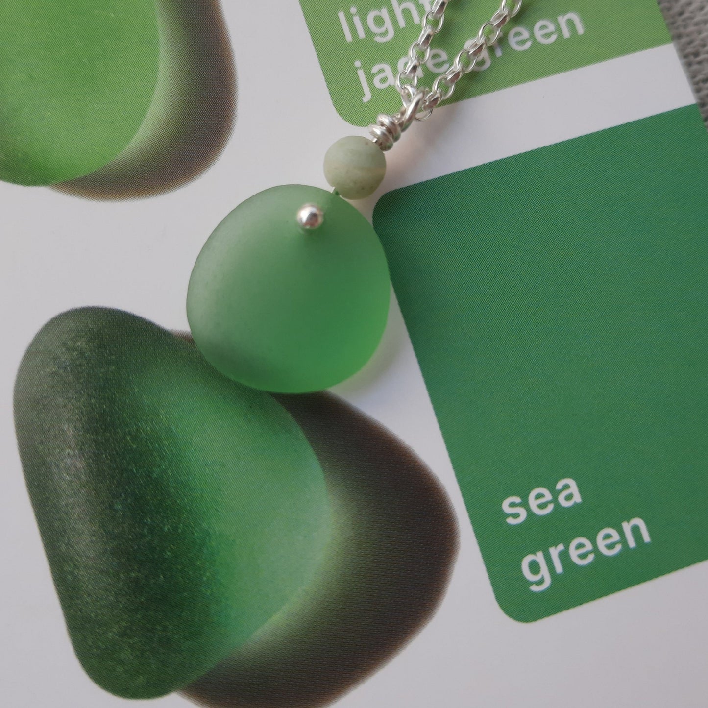 Sea Green Sea Glass Pendant Necklace
