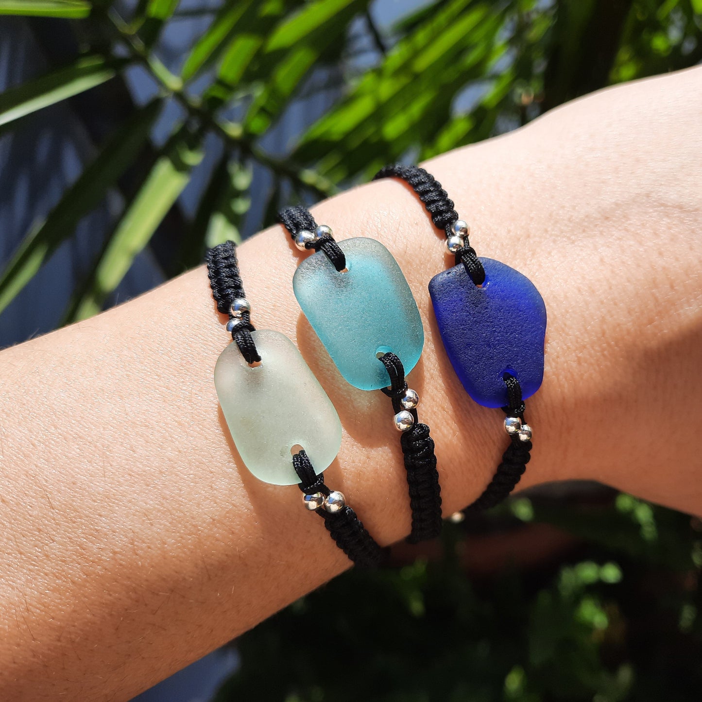 Sea Glass Macrame Bracelet