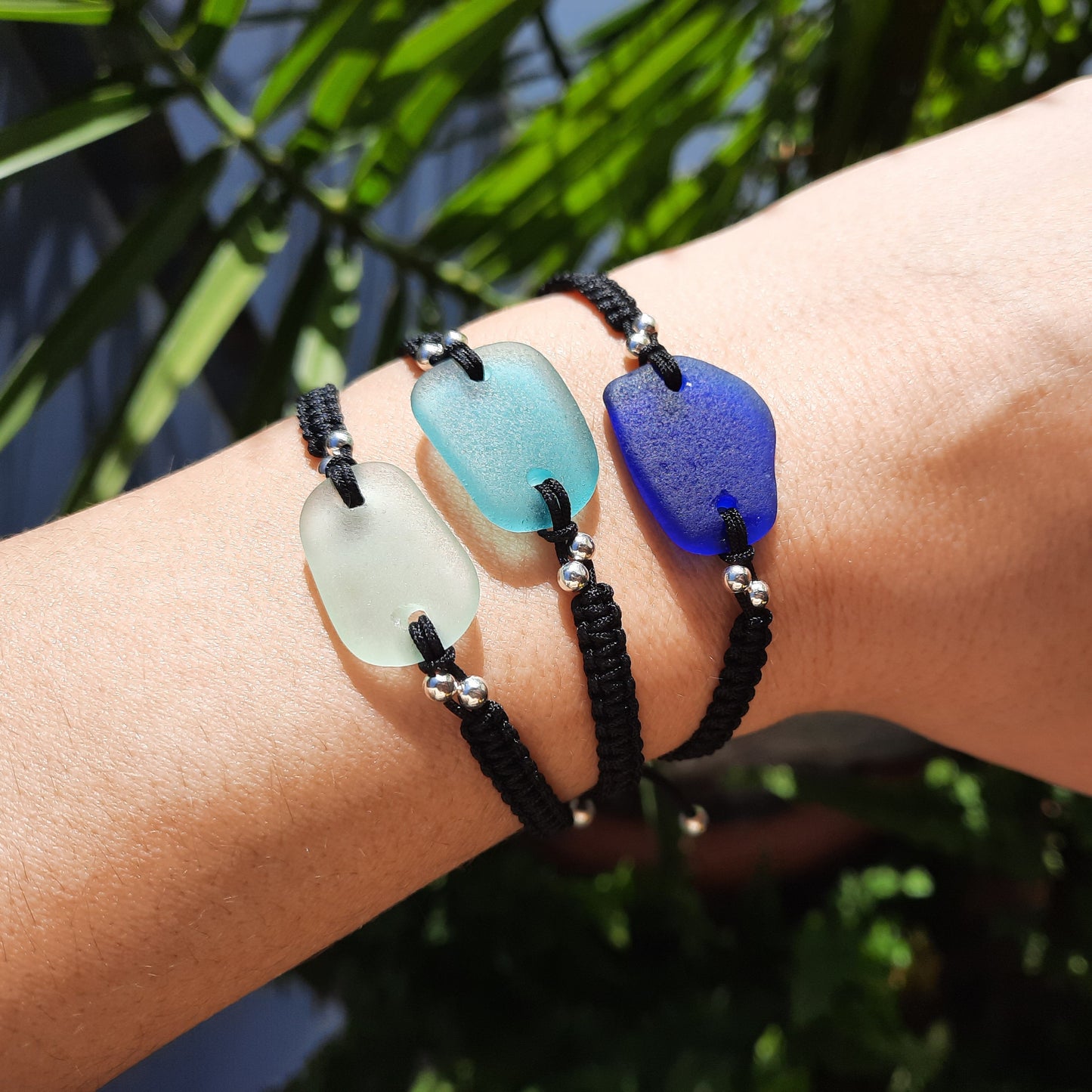 Sea Glass Macrame Bracelet