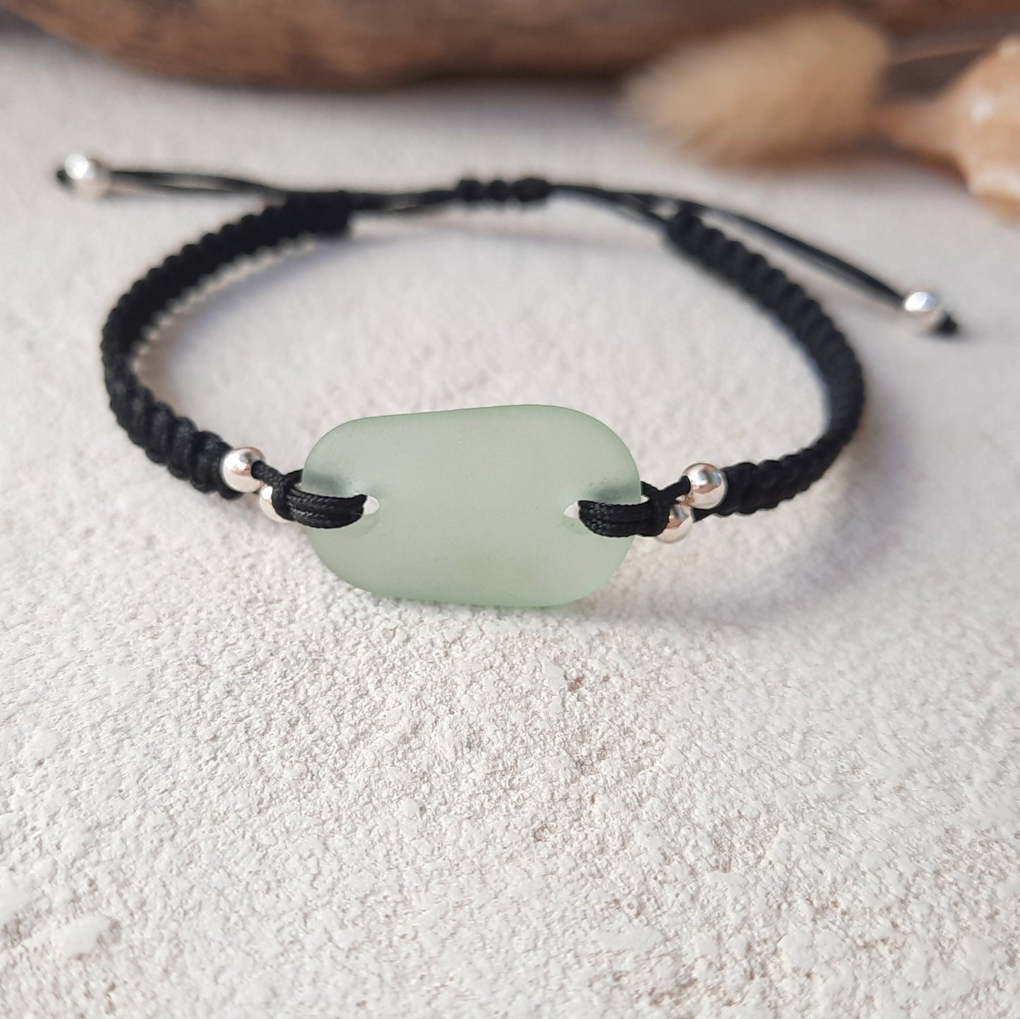 Sea Glass Macrame Bracelet